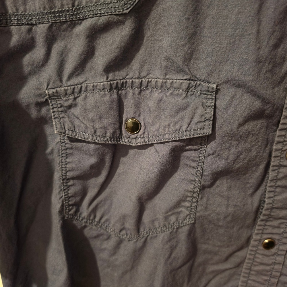 Converse One Star Mens XL Navy Blue Short Sleeve Western Snap Front Shirt Rugged - Picture 2 of 6